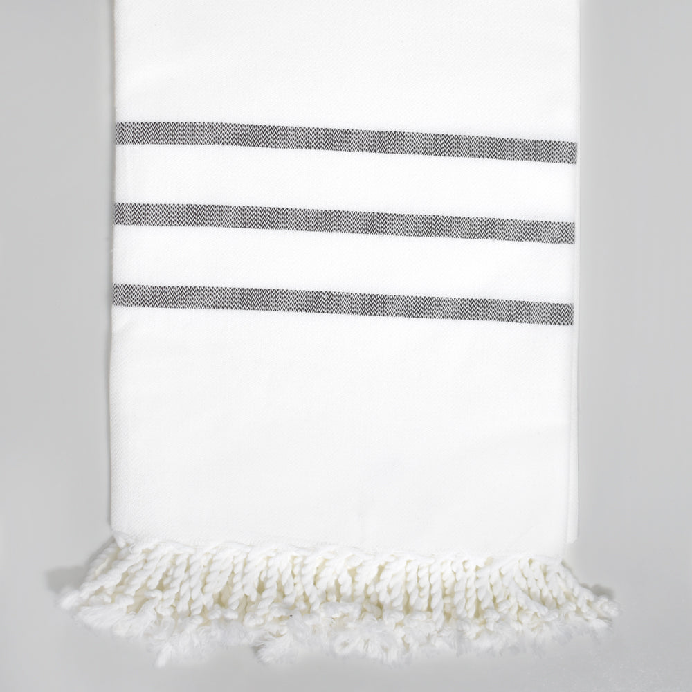 White with Dark Brown Bath Towel – Antiochia Collection
