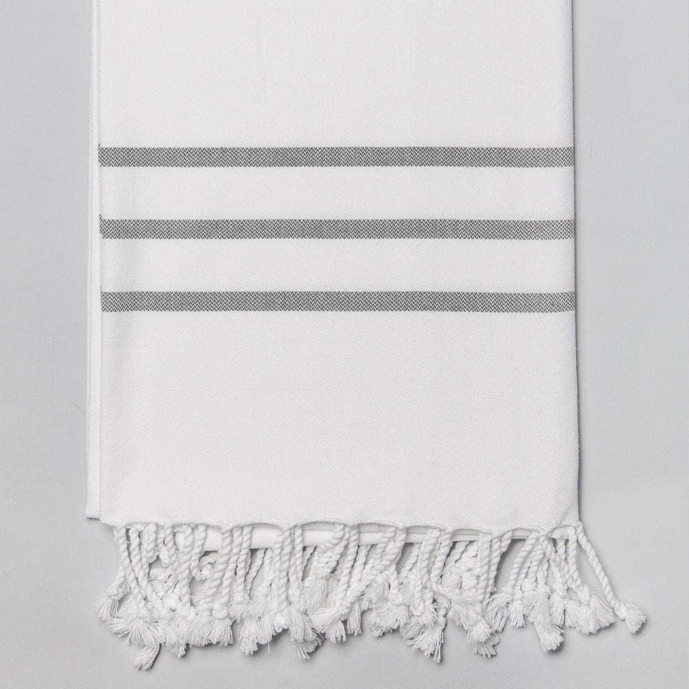 White with Grey Bath Towel – Antiochia Collection