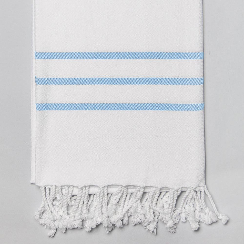 White with Light Blue Bath Towel – Antiochia Collection
