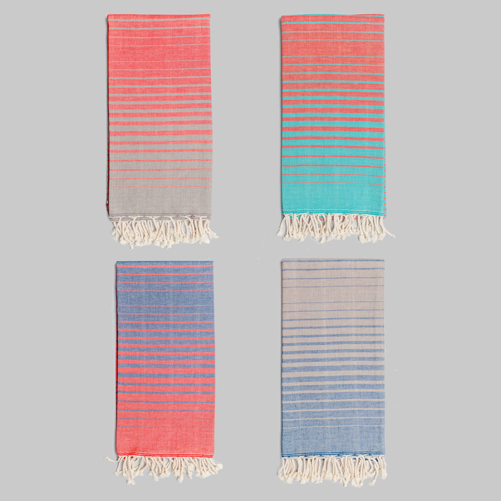 Coral & Grey Bath Towel – Illusion Collection