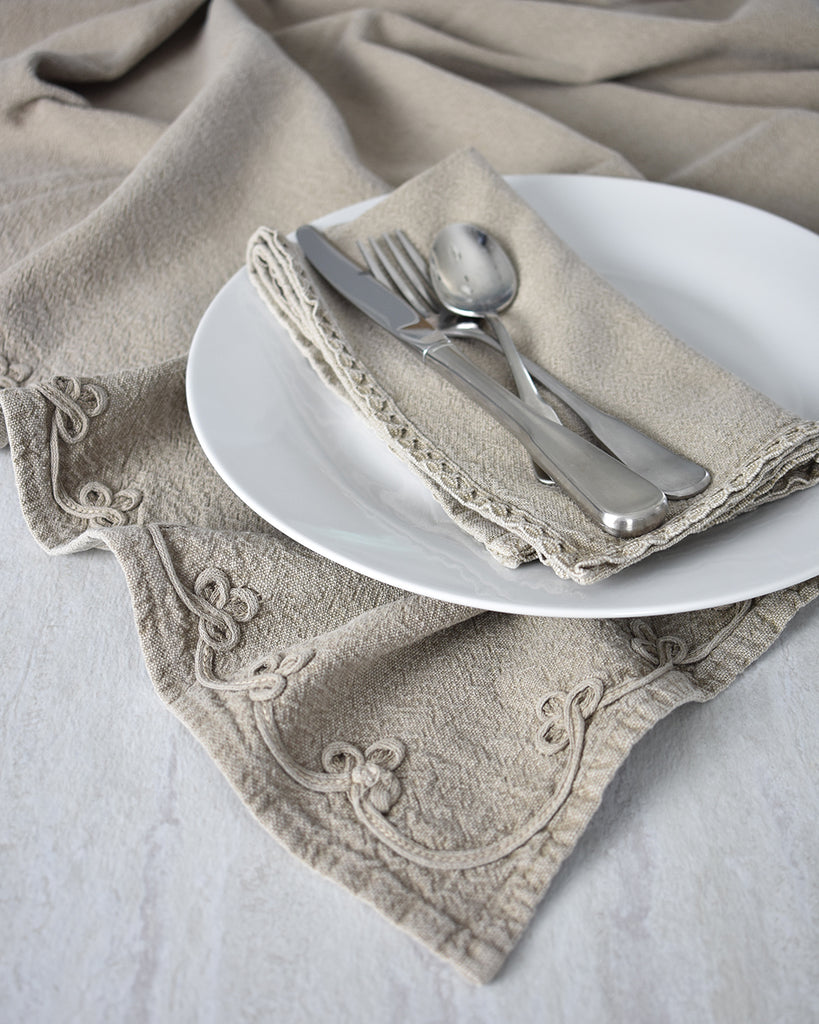 Small Lace Washed Cotton Napkin