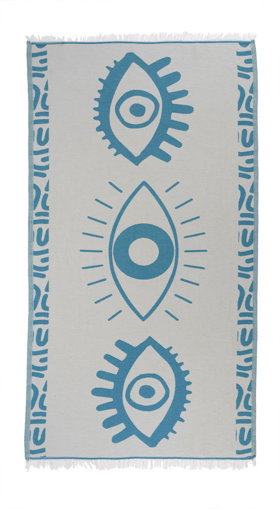 Turquoise Beach Towel – Celest Flat Weave