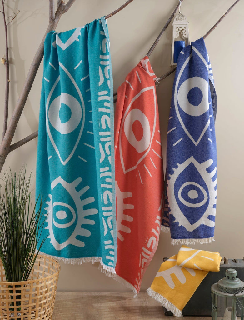Blue Beach Towel – Celest Flat Weave