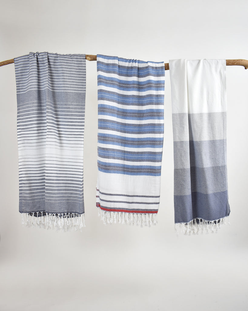 Blue & Navy Bath Towel – Muson Collection