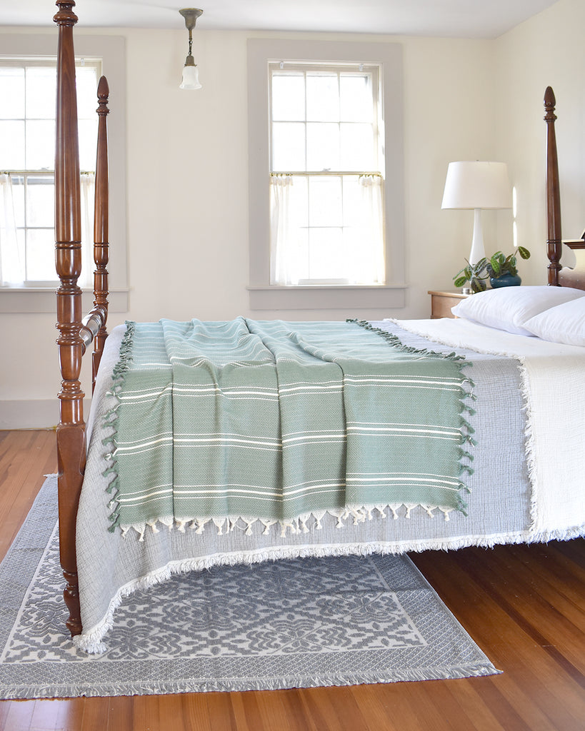 Luna Cotton Throw - Green