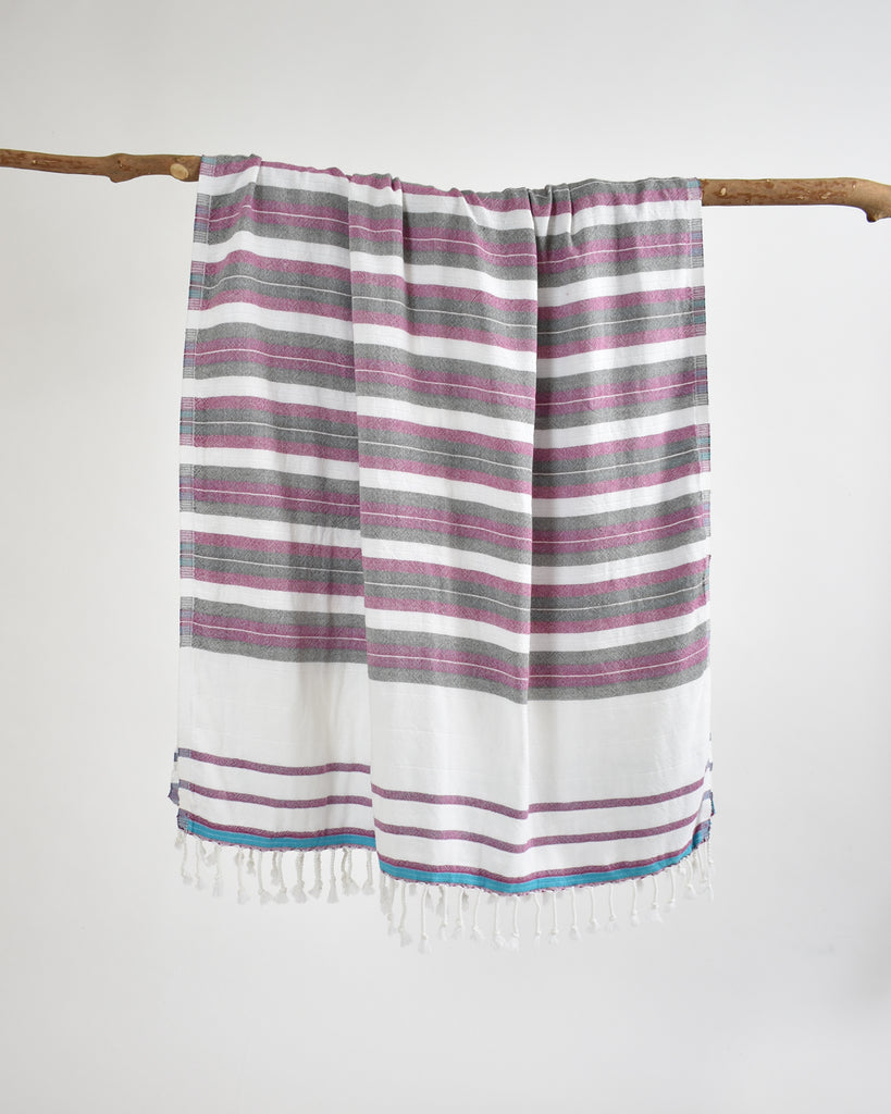 Purple & Grey Bath Towel – Muson Collection