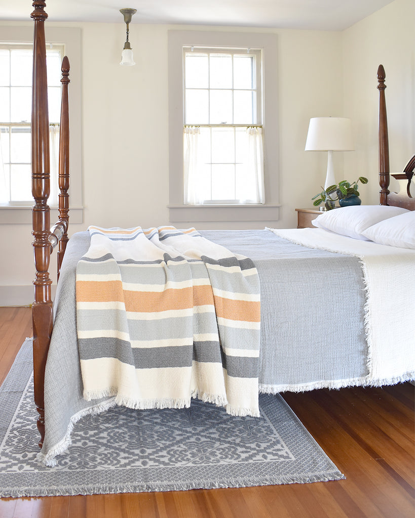 Stripes Cotton Throw - Grey