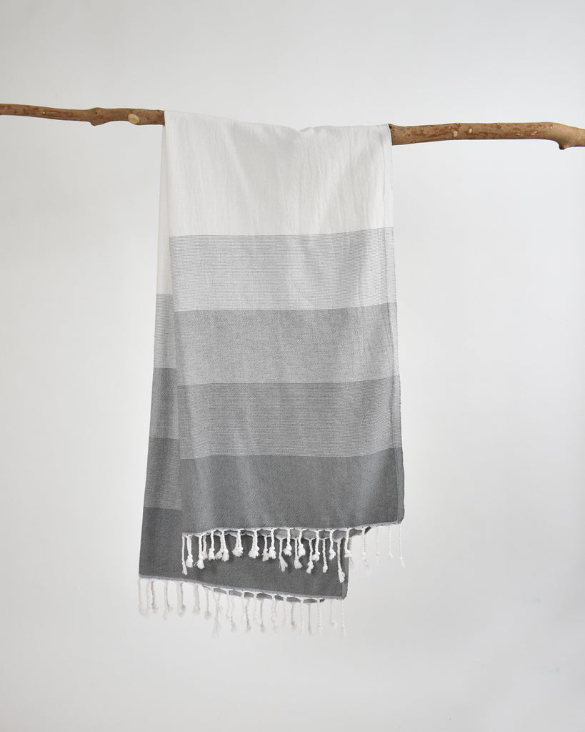 White with Grey Hand Towel – Antiochia Collection – Antiochia Home