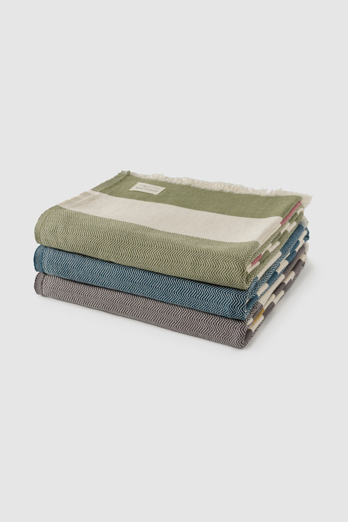 Risha Collection Throw - Teal and Beige
