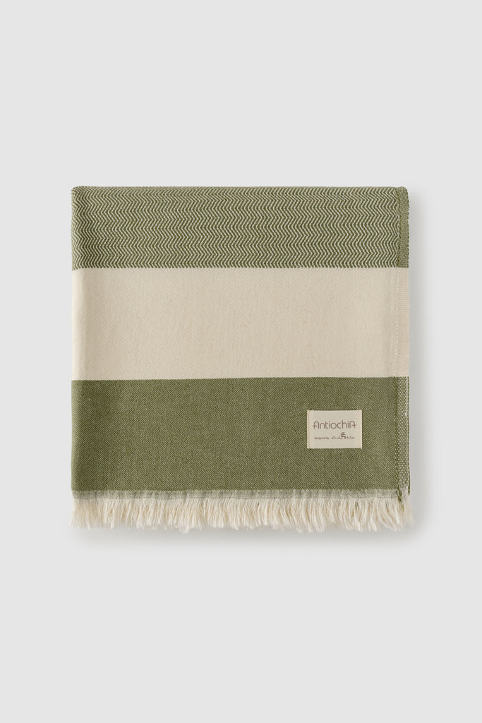 Risha Collection Throw - Green and Raspberry