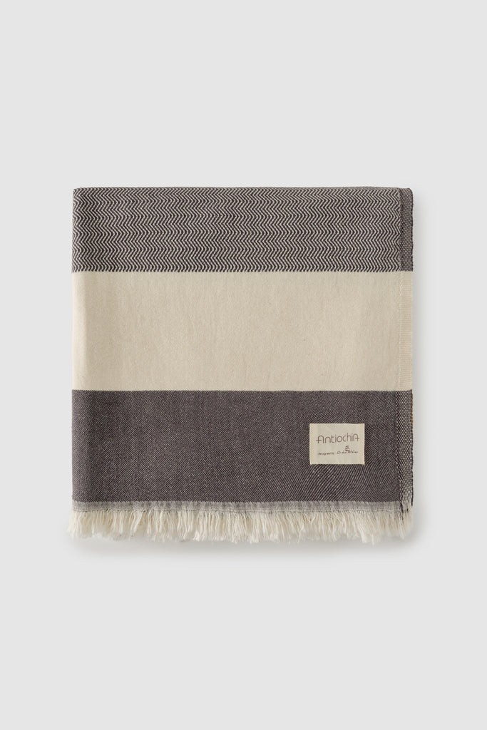 Risha Collection Throw - Charcoal and Mustard