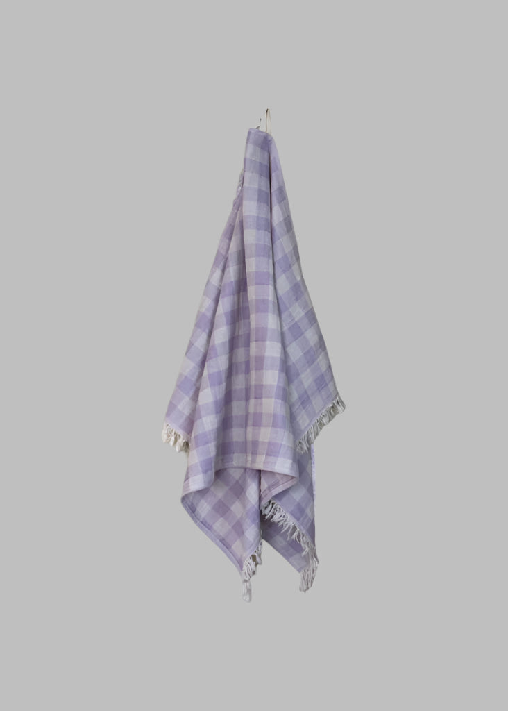 Checkered Hand Towel - Lilac