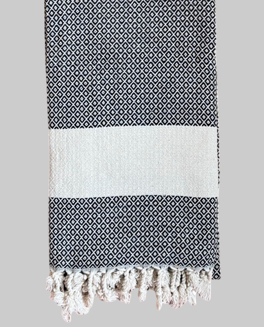 Black Bath Towel - Diamond Collection