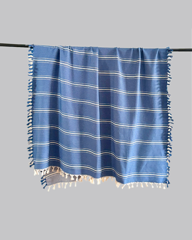 Luna Cotton Throw - Royal Blue