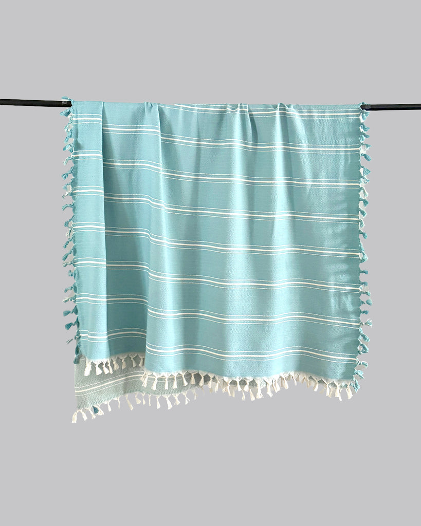 Luna Cotton Throw - Aqua