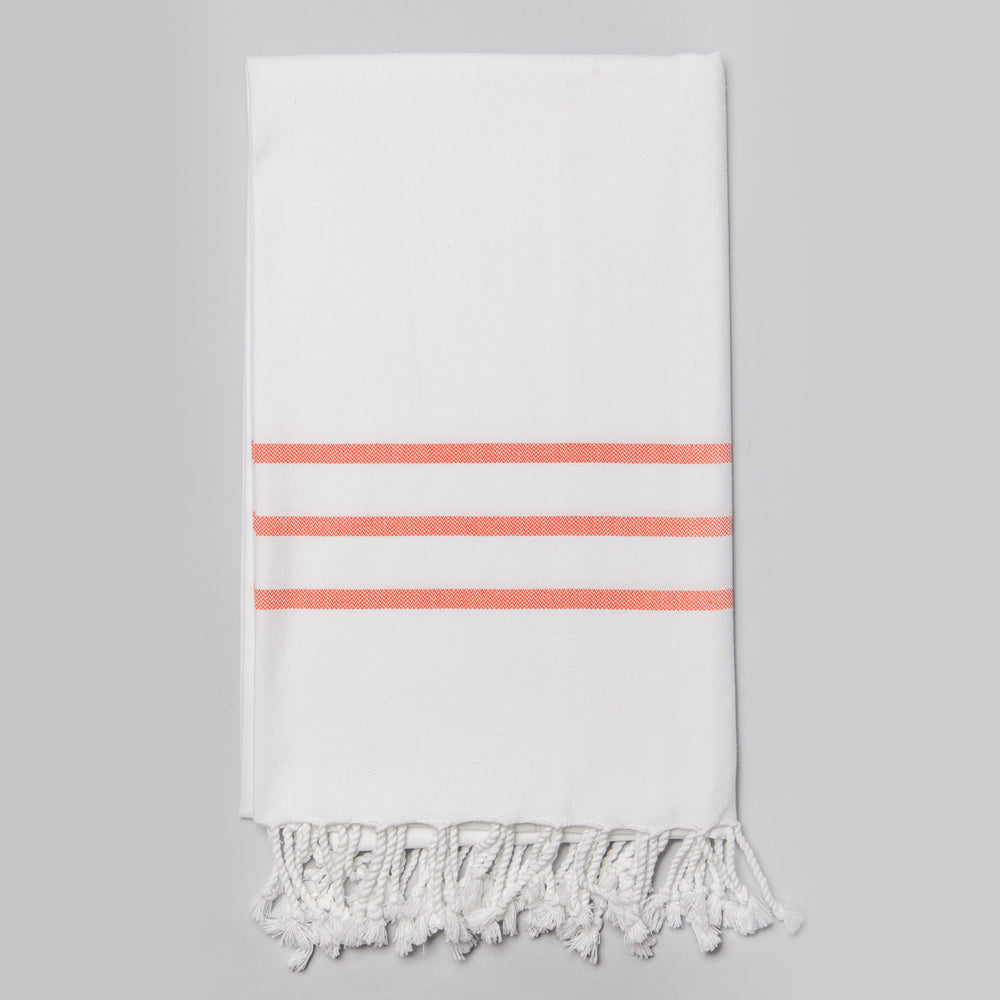 White with Coral Bath Towel – Antiochia Collection
