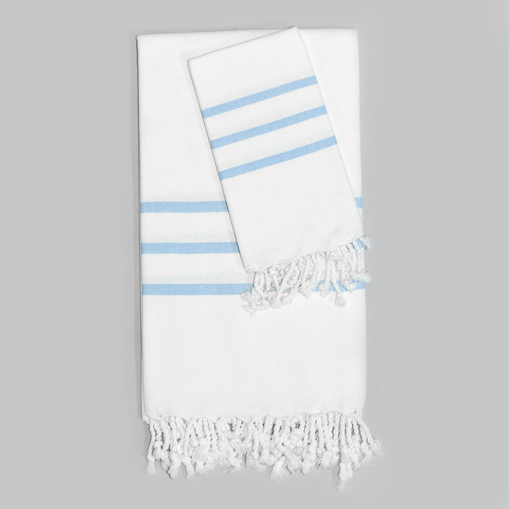 White with Light Blue Bath Towel – Antiochia Collection