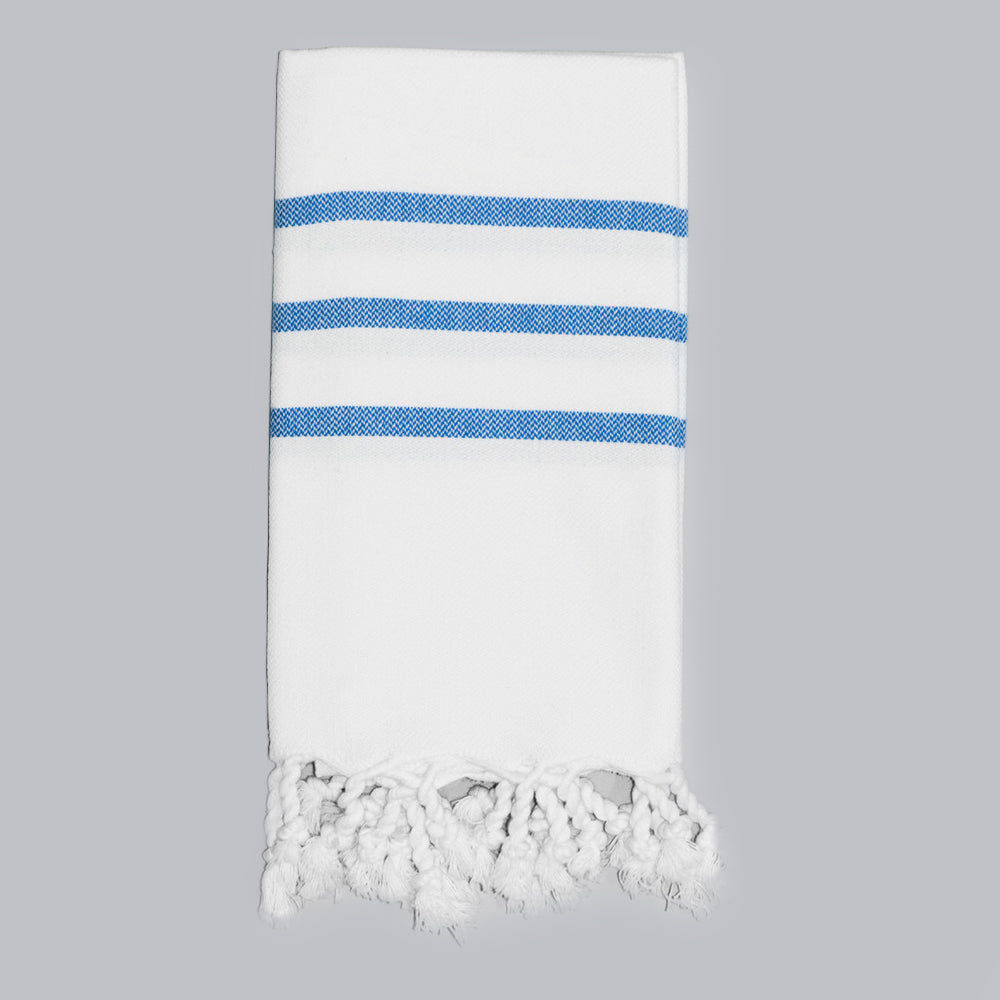 White with Royal Blue Hand Towel – Antiochia Collection