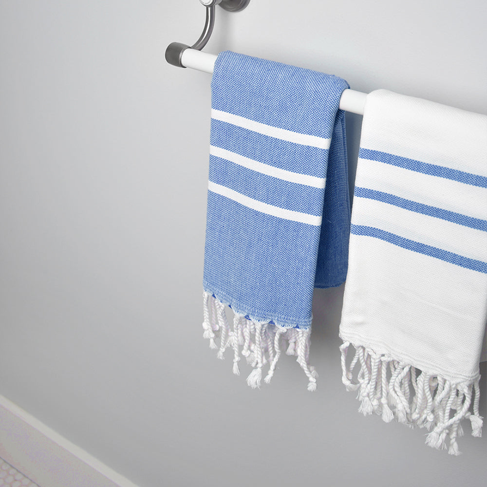 White with Royal Blue Hand Towel – Antiochia Collection