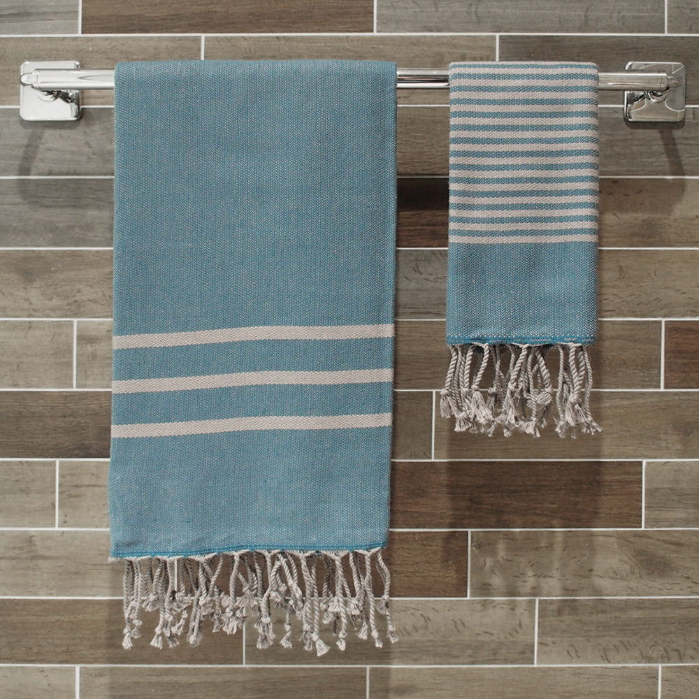 Teal Hand Towel – Antiochia Grey Collection