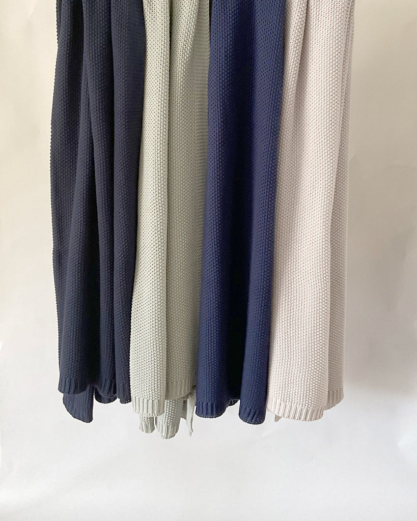 Knit Large Throw - Blue