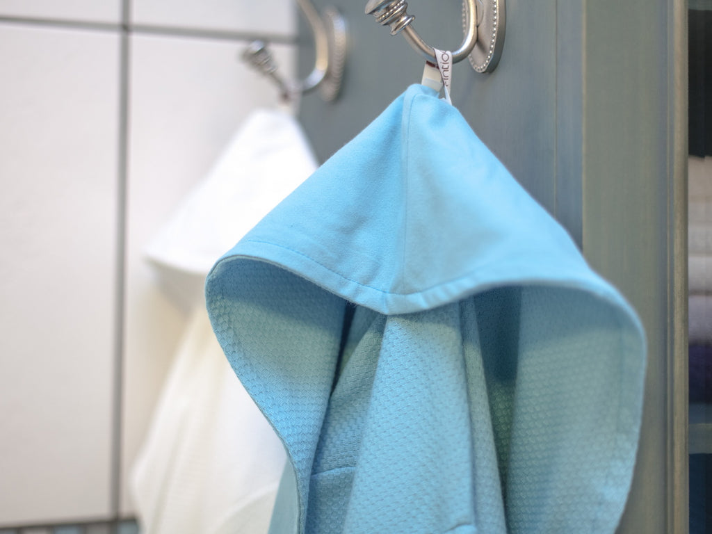 Turkish Hand Towels from Antiochia - white & baby blue