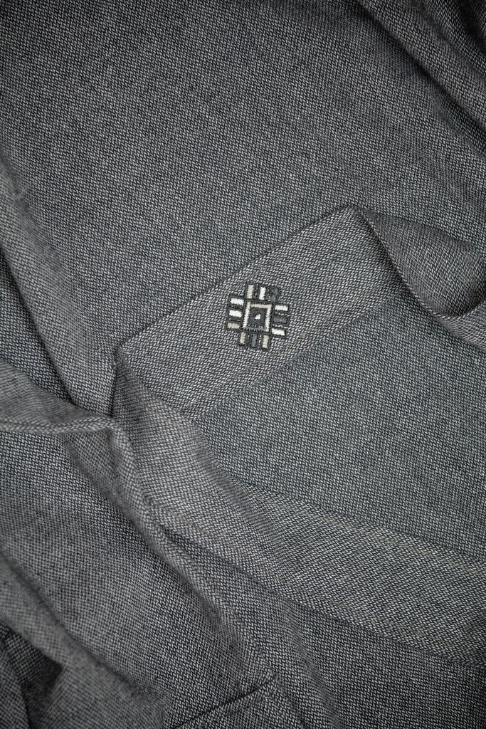 Wool/Cotton Blend Robe – Dark Grey