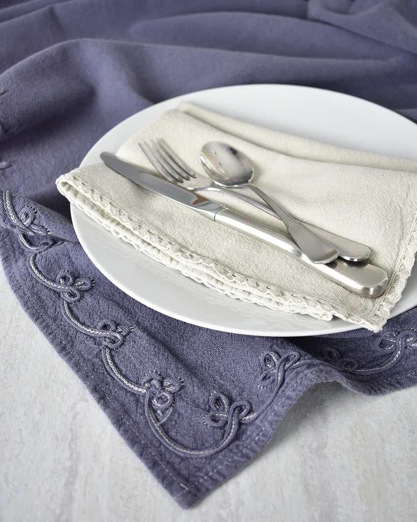 Small Lace Washed Cotton Napkin