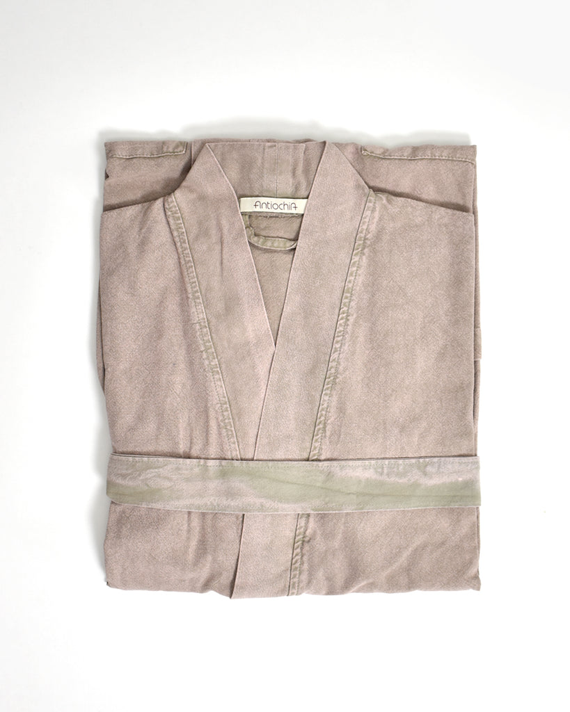 Stonewashed Cotton Robe – Beige