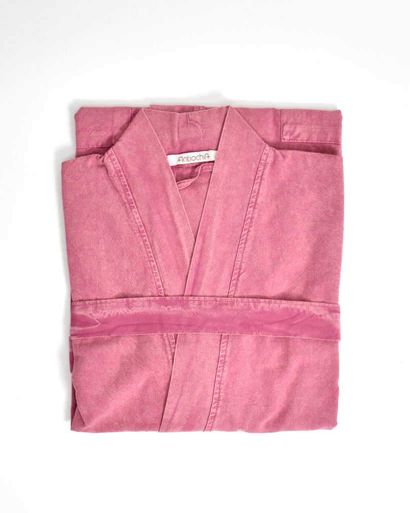 Stonewashed Cotton Robe – Rose